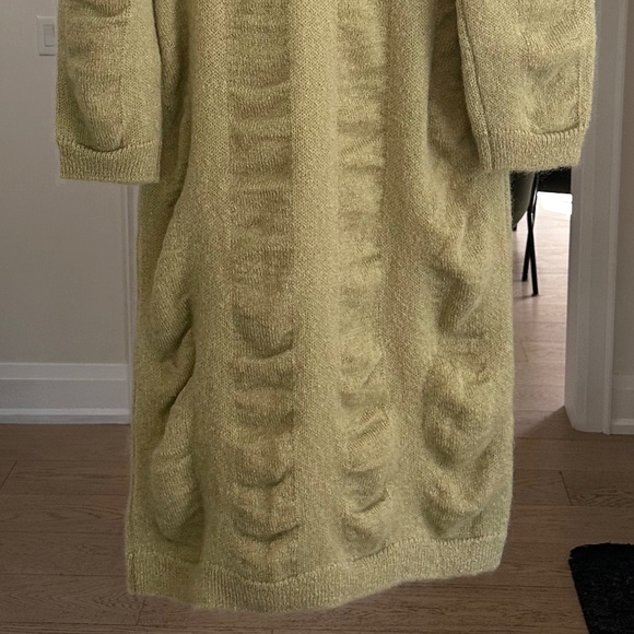 Black Crane Lime Waterfall Mohair & Wool Dress - Size L - Never Worn - Picture 11 of 15